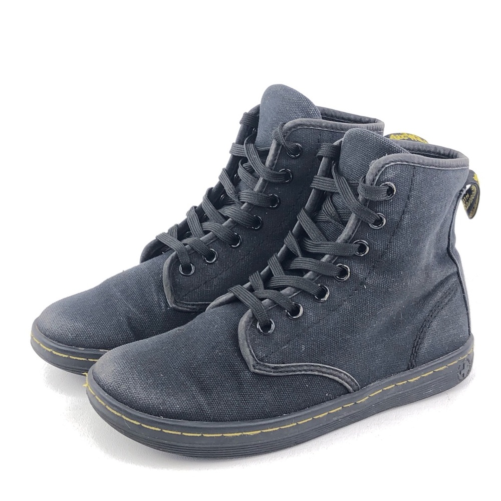 Dr. Martens Shoreditch Black Canvas Ankle Boots 5 - Picture 3 of 11
